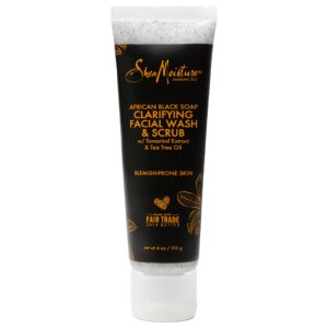 Shea Moisture African Black Wash + Scrub Face Soap for Problem Skin 4oz