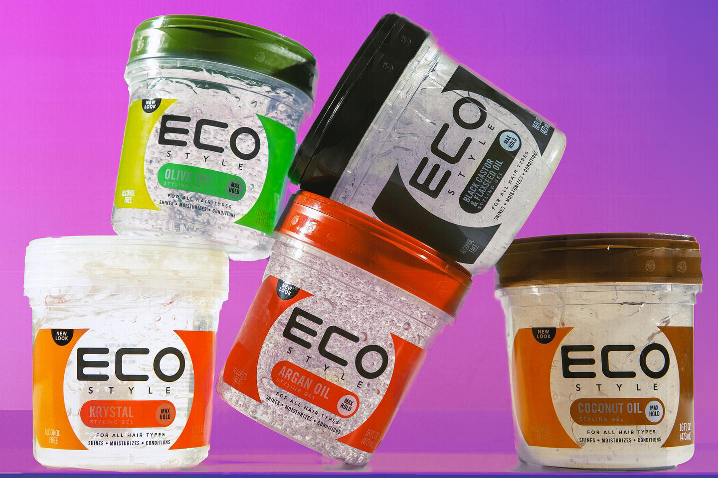 ECO Style 5 gel products displayed