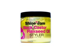 Shine 'n Jam Black & Castor Flaxseed Oil Styler 16oz